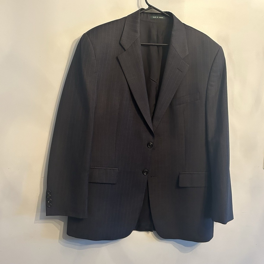 Lauren Ralph Lauren Men's Wool-Laine Black Pinstripe Sports Coat Suit Size 42R